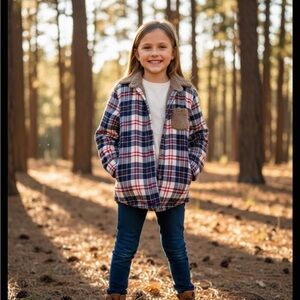 Plaid Sherpa-Lined Jacket for Kids